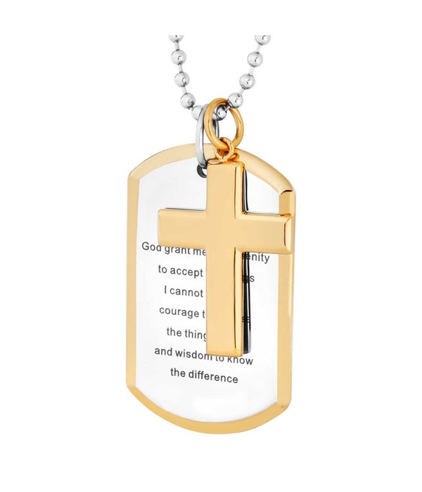STAINLESS STEEL CROSS DOGTAG